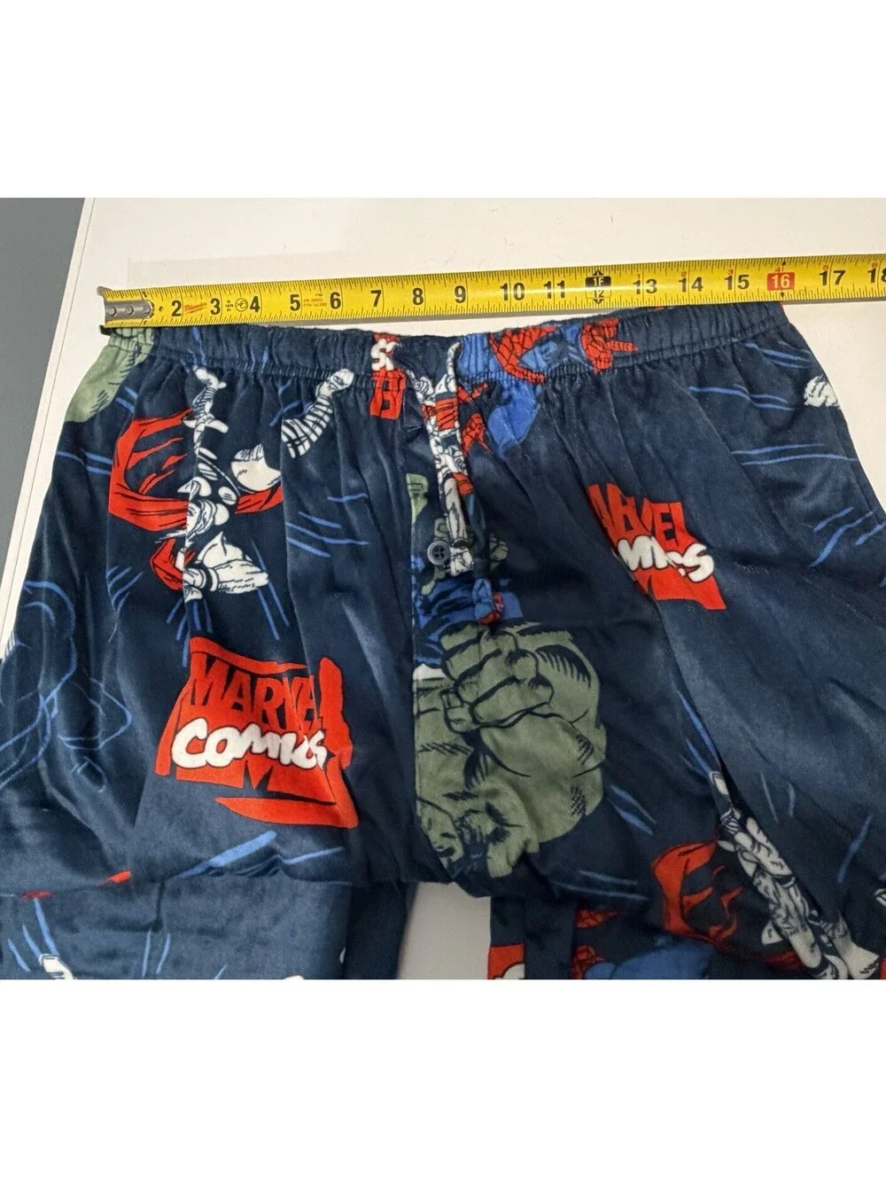 Mens Marvel Comics Pajama Pants Super Hero Print Blue